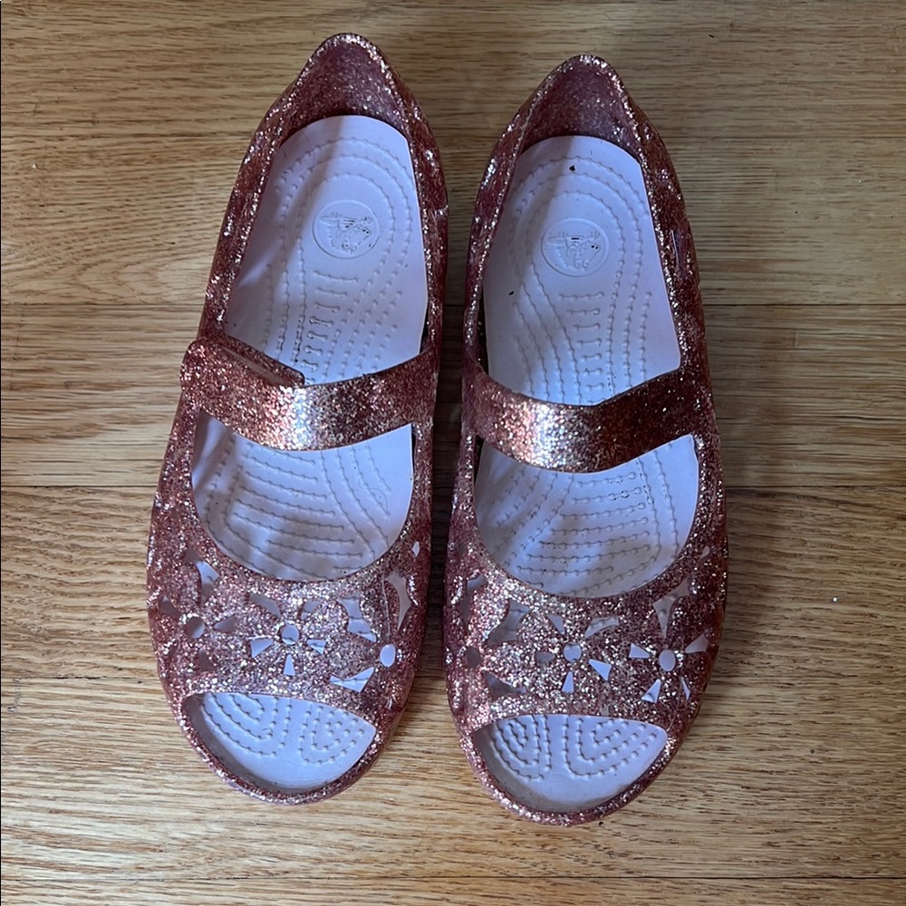 Glittery Pink Crocs Sandals girls size 13